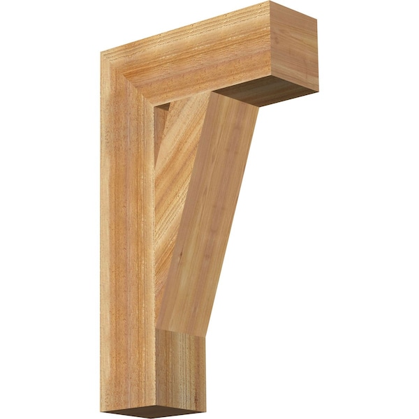 Ekena Millwork Traditional Block Rough Sawn Bracket, Western Red Cedar, 6"W x 18"D x 30"H BKT06X18X30TRA05RWR - main